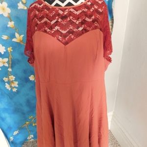 TORRID - Orange Dress with lace detail - size 26